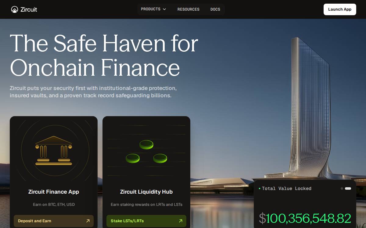 Zircuit website preview
