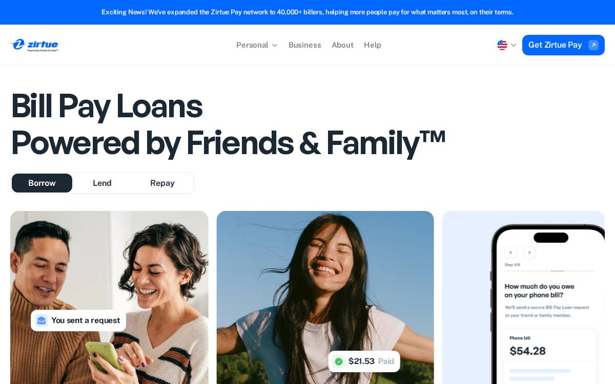 Zirtue website preview