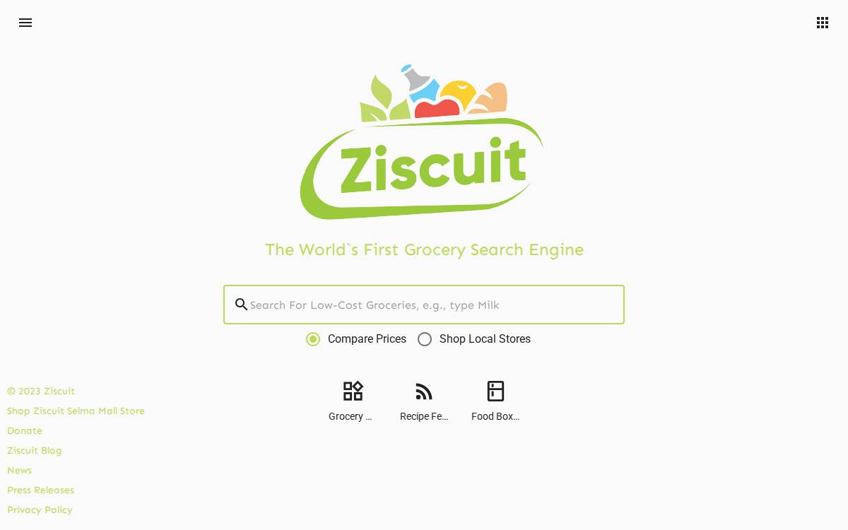 Ziscuit website preview