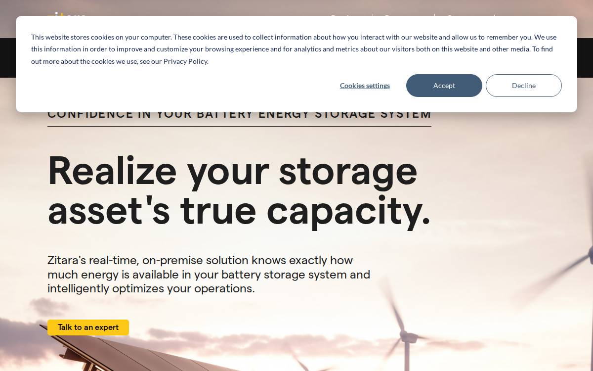 Zitara website preview