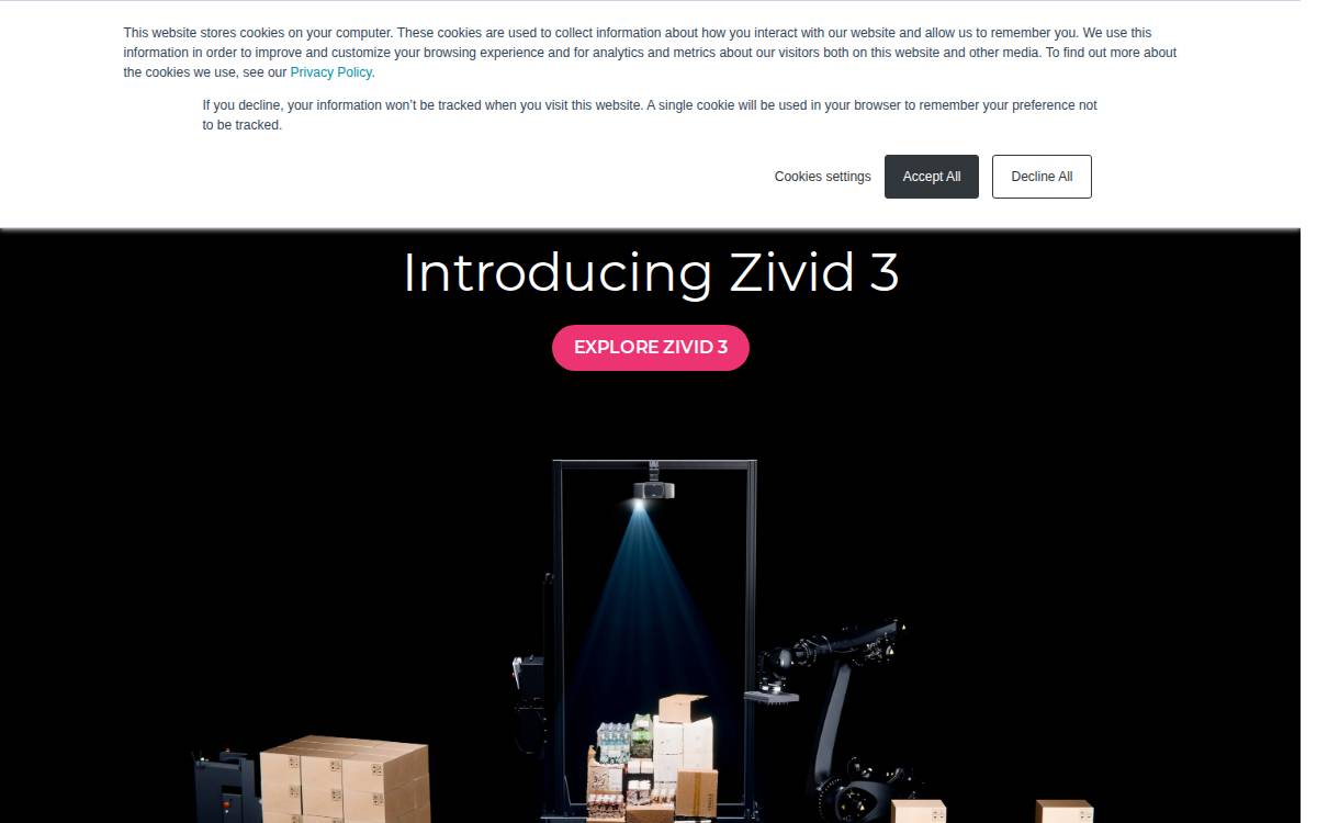 Zivid website preview