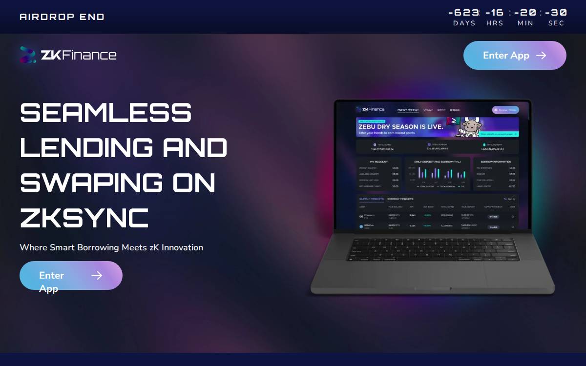 Zkfinance website preview