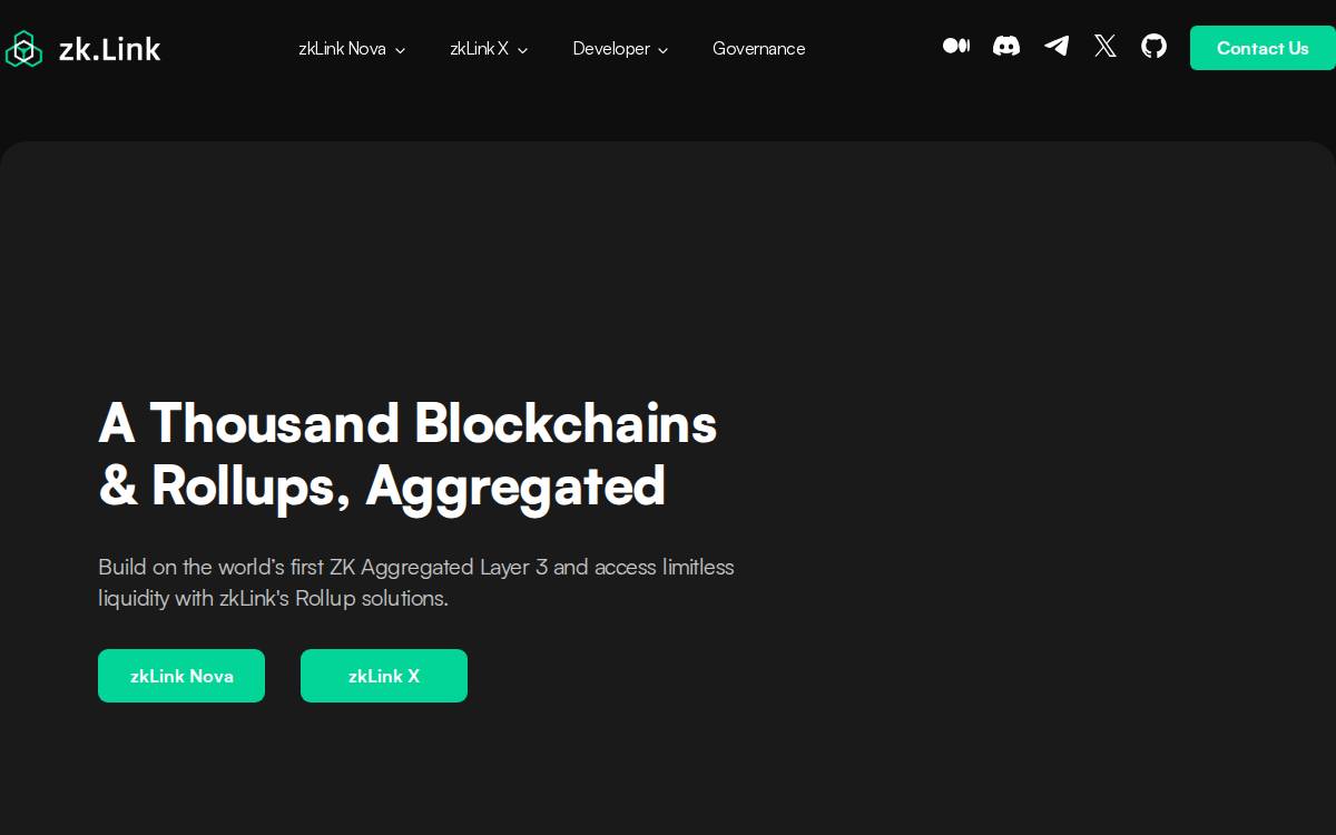 zkLink website preview