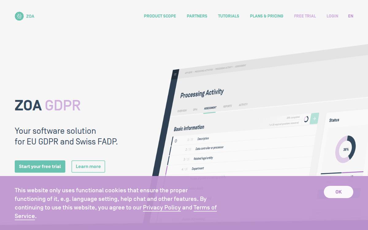 ZOA website preview