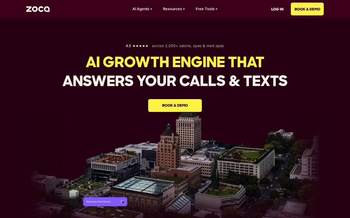 Zoca website preview