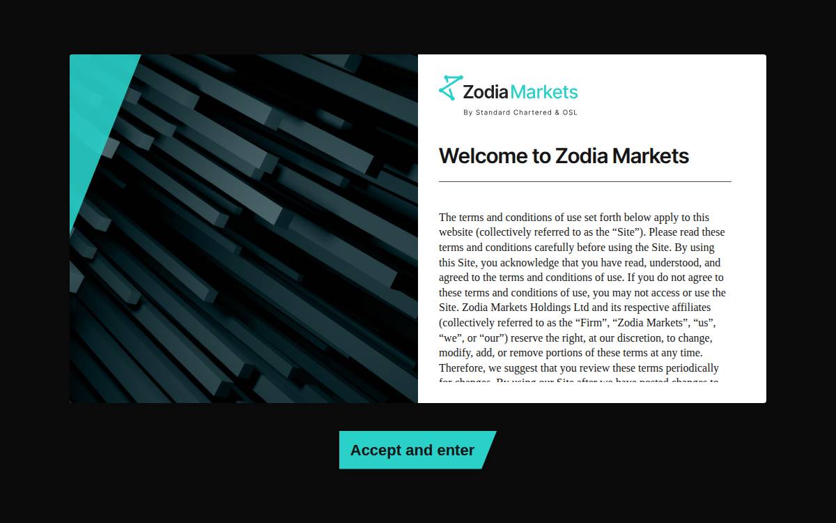 Zodia Markets website preview