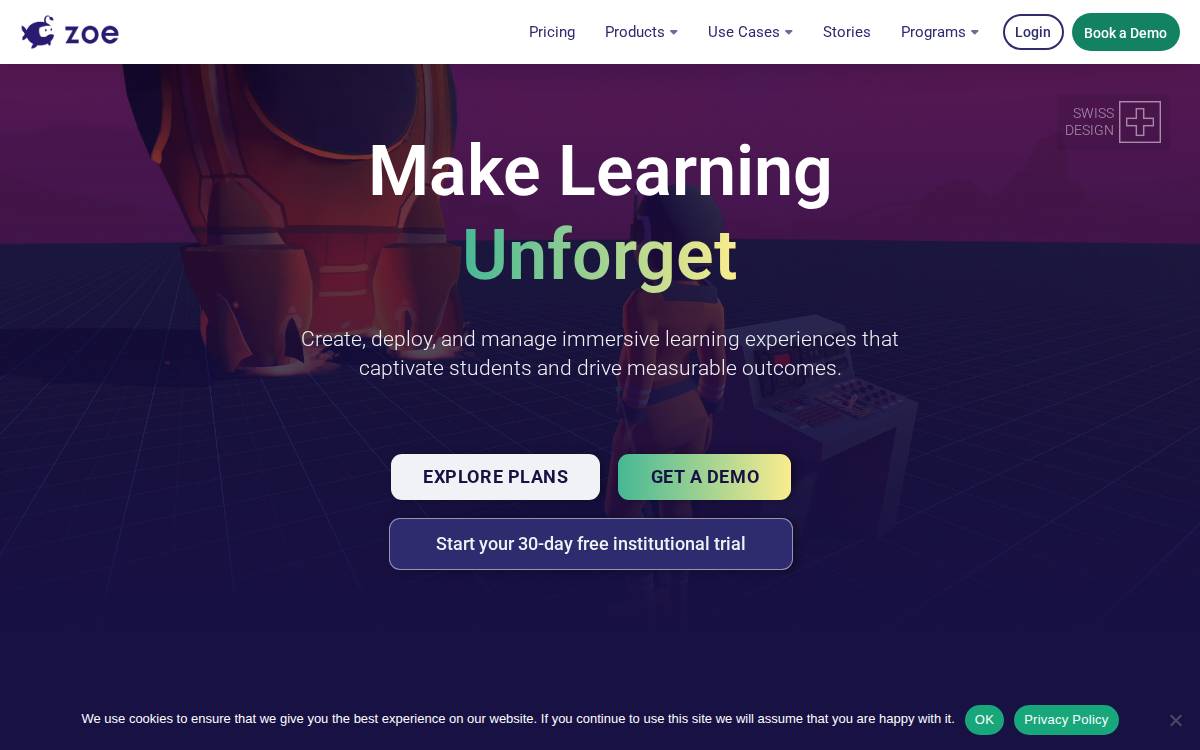 Zoe website preview