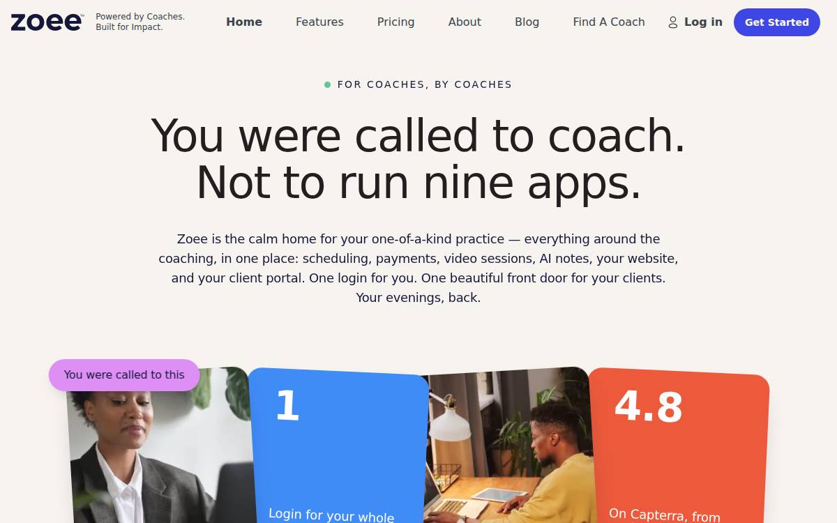 Zoee website preview