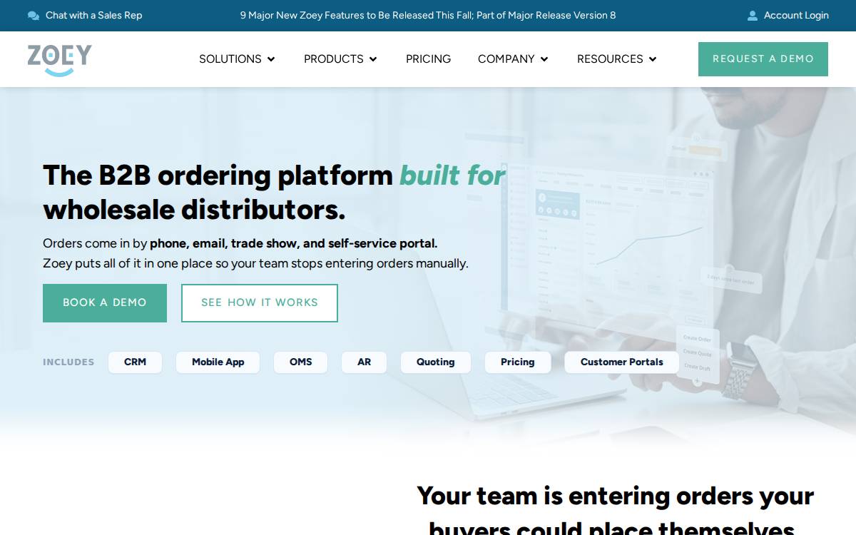 Zoey website preview