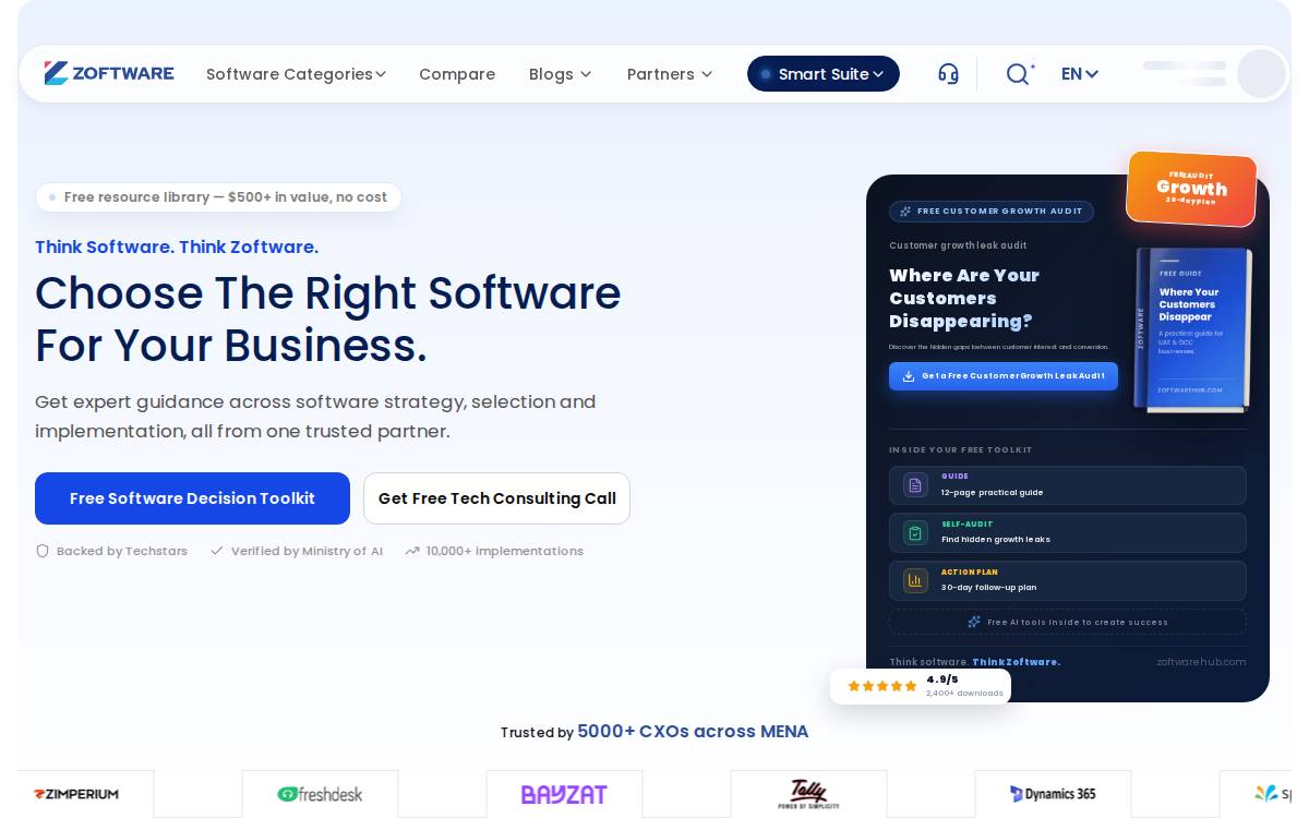 Zoftware website preview