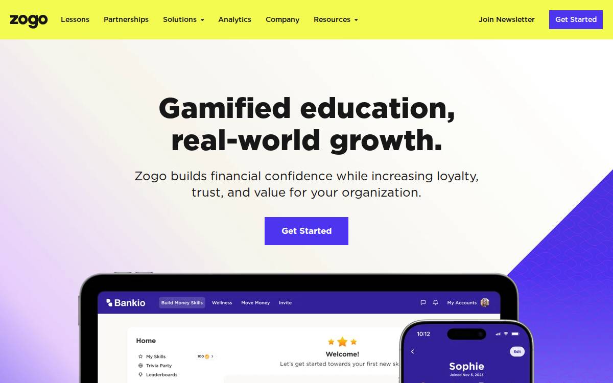 Zogo Finance website preview