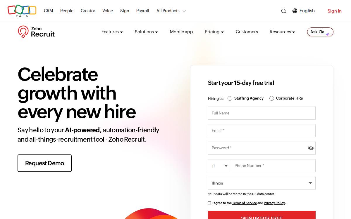 Zoho website preview