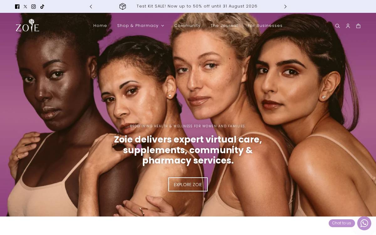 Zoie website preview