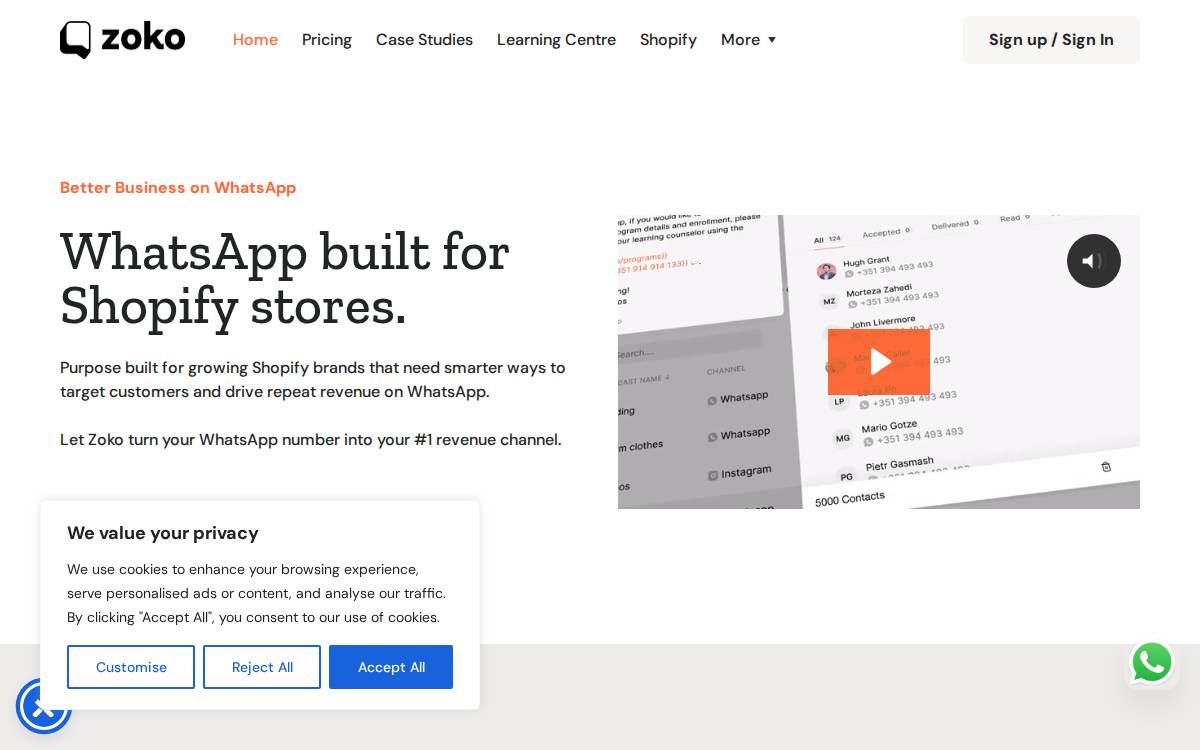 ZOKO website preview