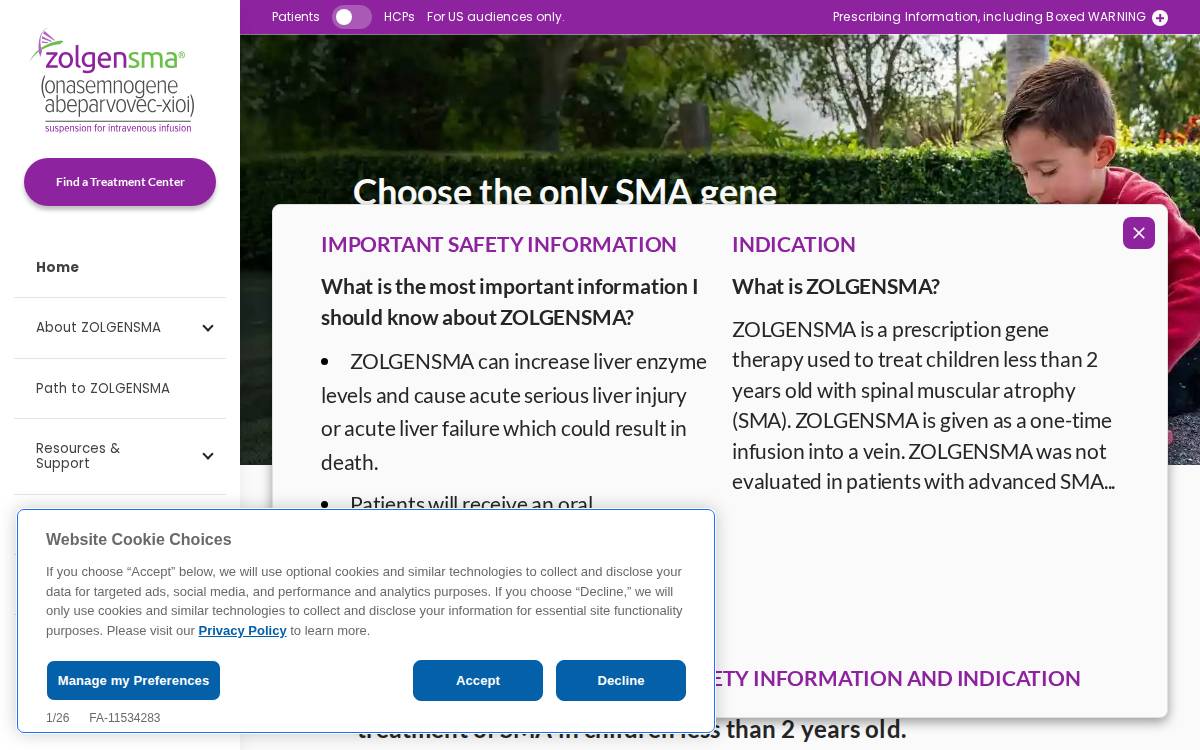 Zolgensma website preview