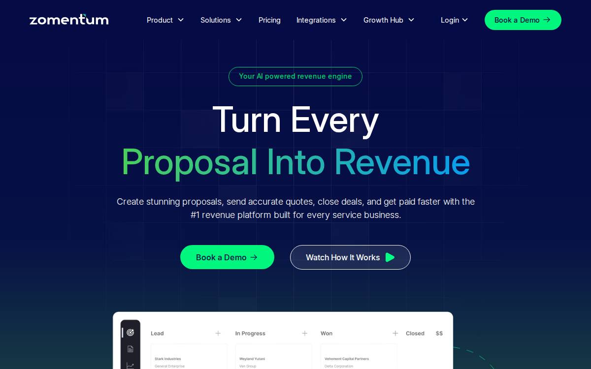 Zomentum website preview