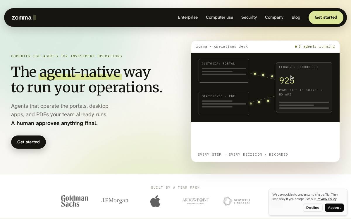 Zomma website preview