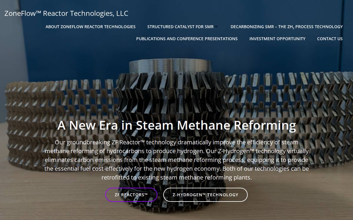 Zoneflow Reactor Technologies website preview