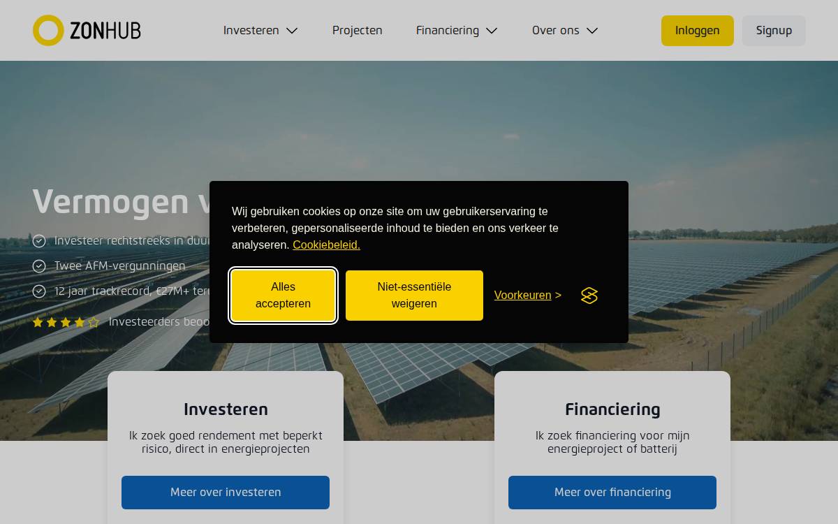 Zonnepanelendelen website preview