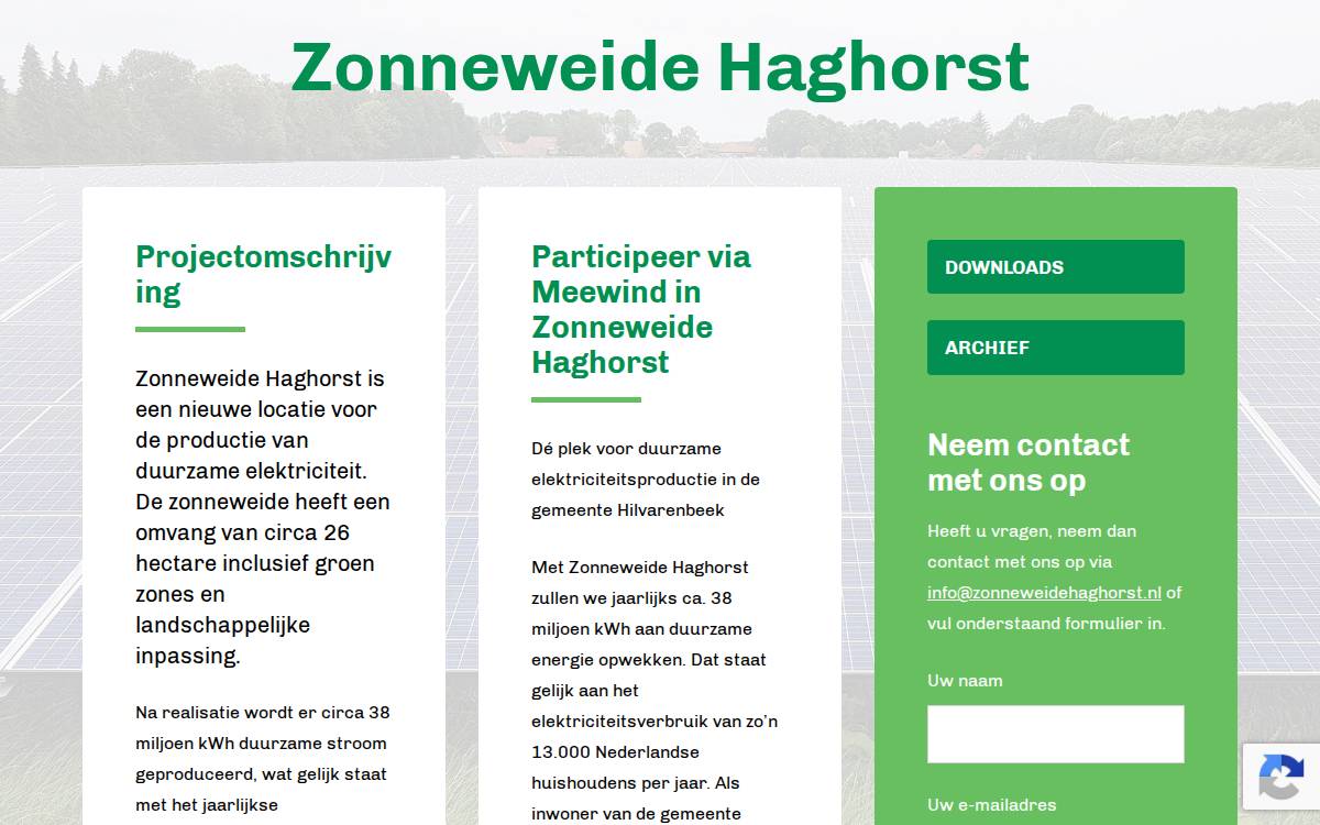 Zonneweide Haghorst website preview