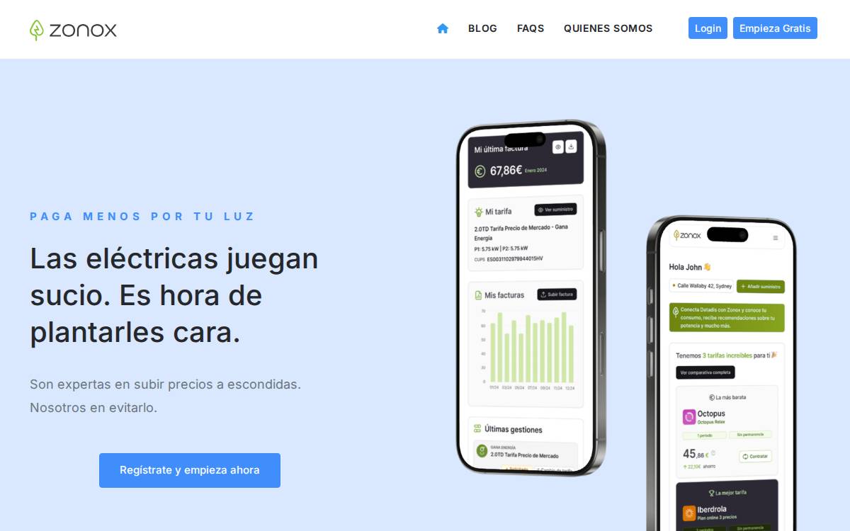 Zonox website preview