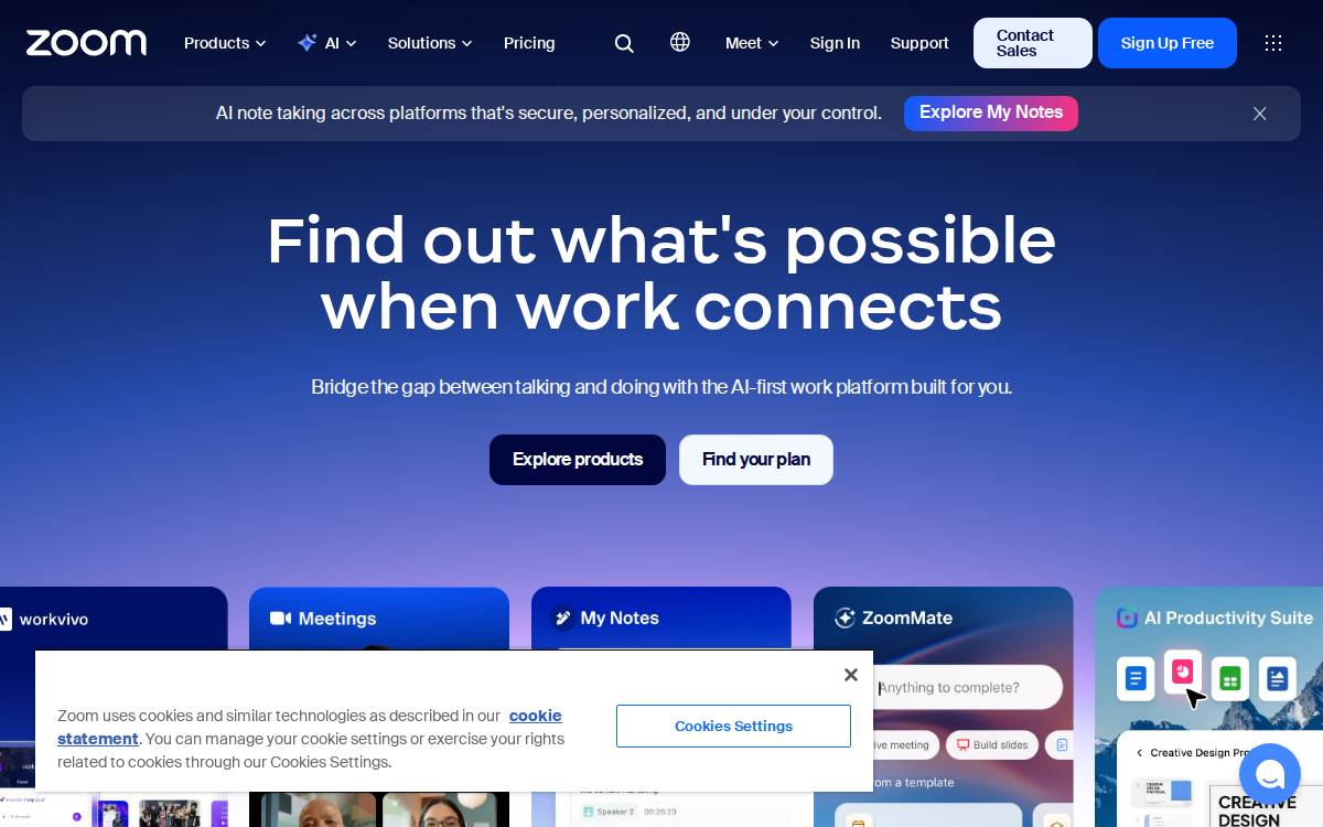 Zoom website preview