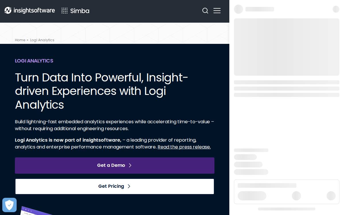 Zoomdata website preview