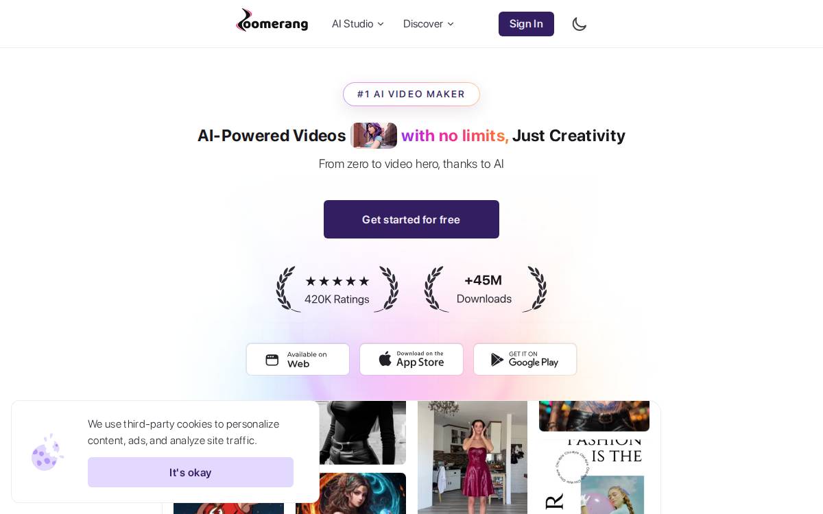 Zoomerang website preview