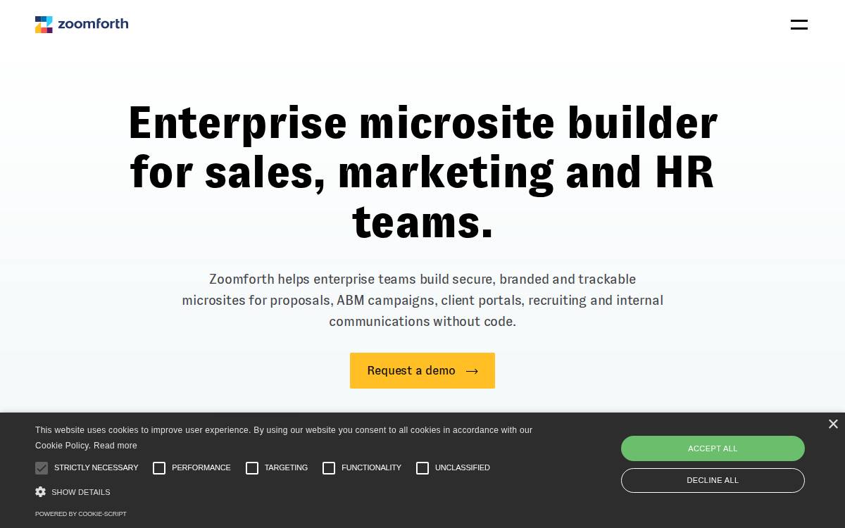 Zoomforth website preview