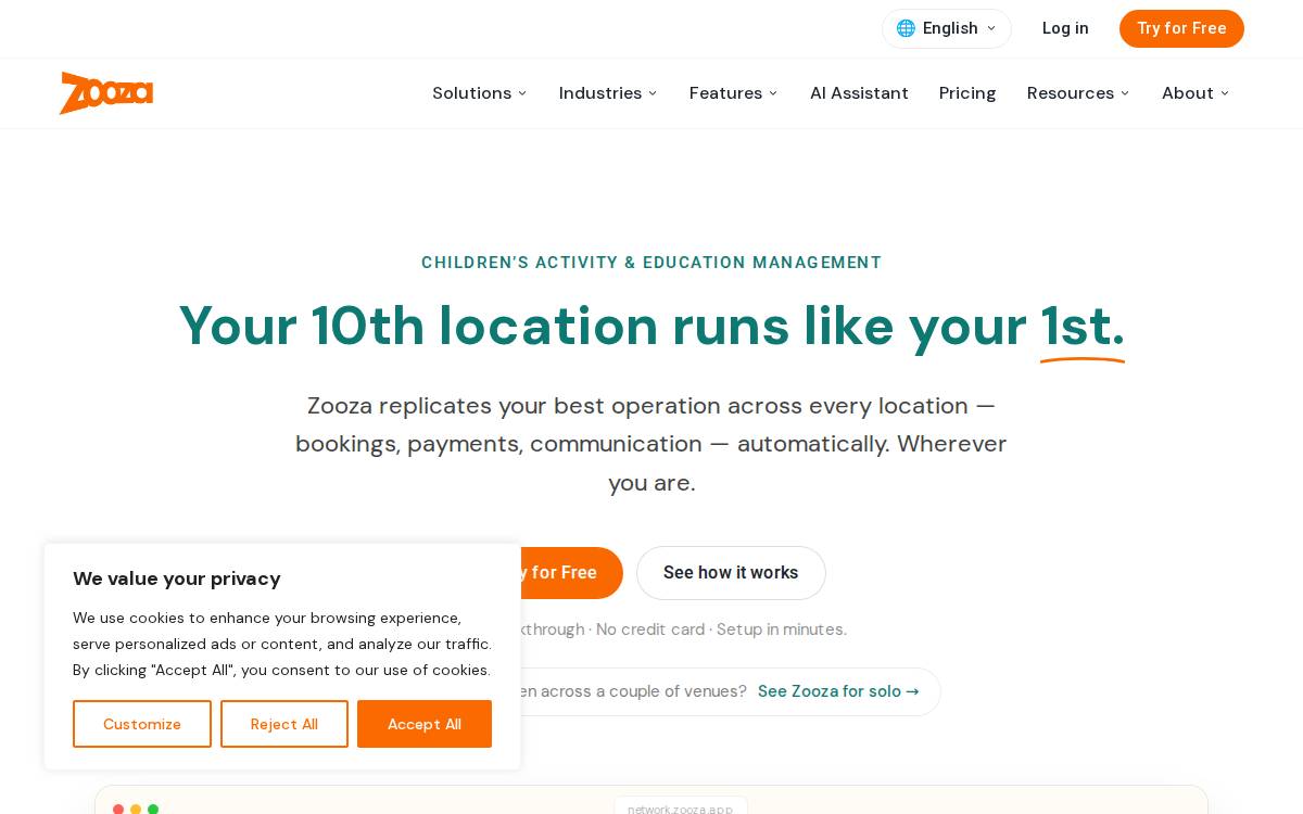 Zooza website preview