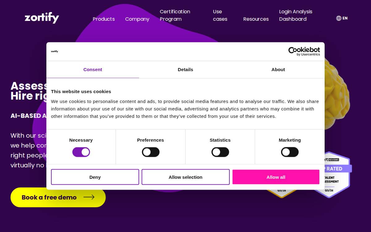Zortify website preview