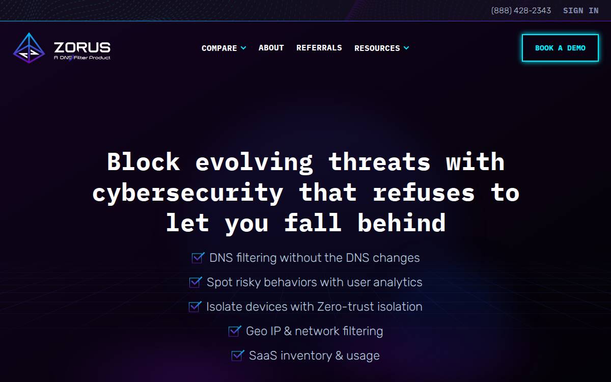 Zorus website preview
