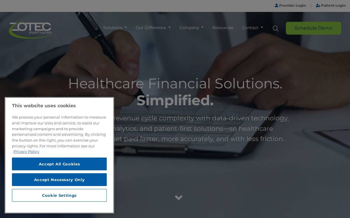 Zotec Partners website preview