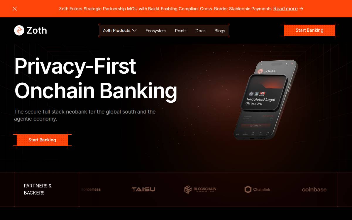 Zoth website preview