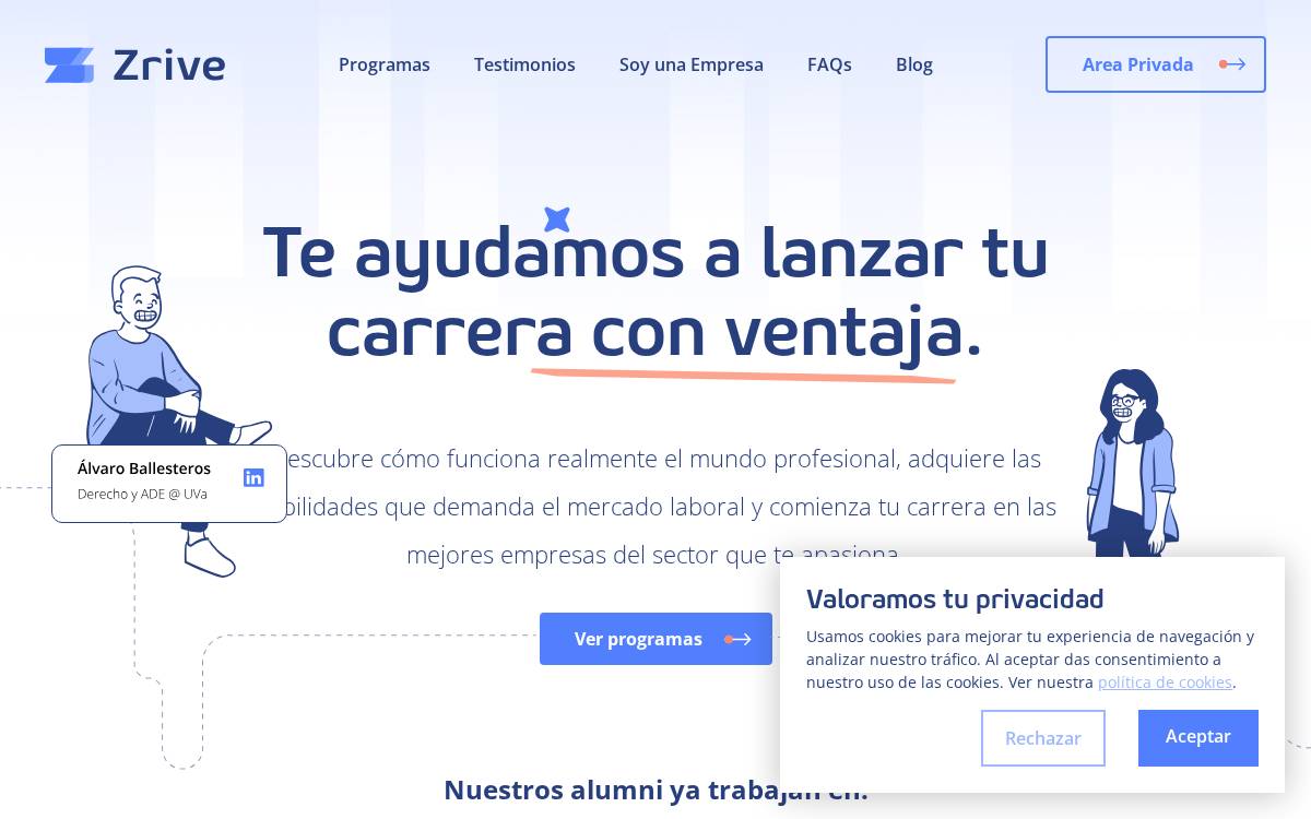 Zrive website preview