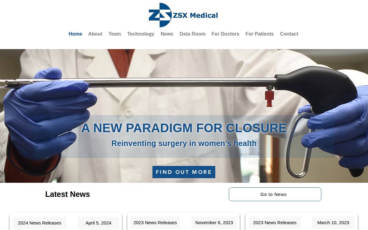 ZSX Medical Medical Devices & Equipment website preview