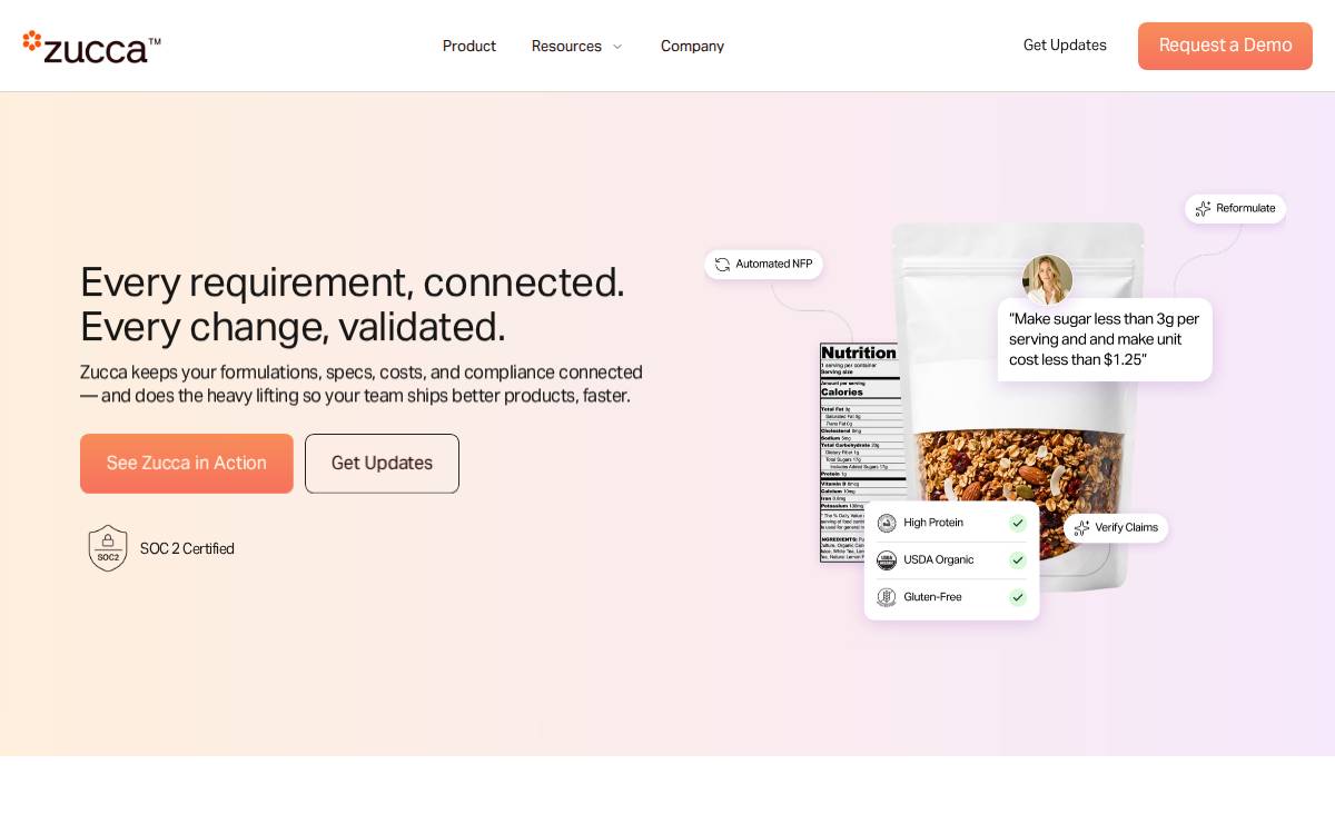 Zucca website preview