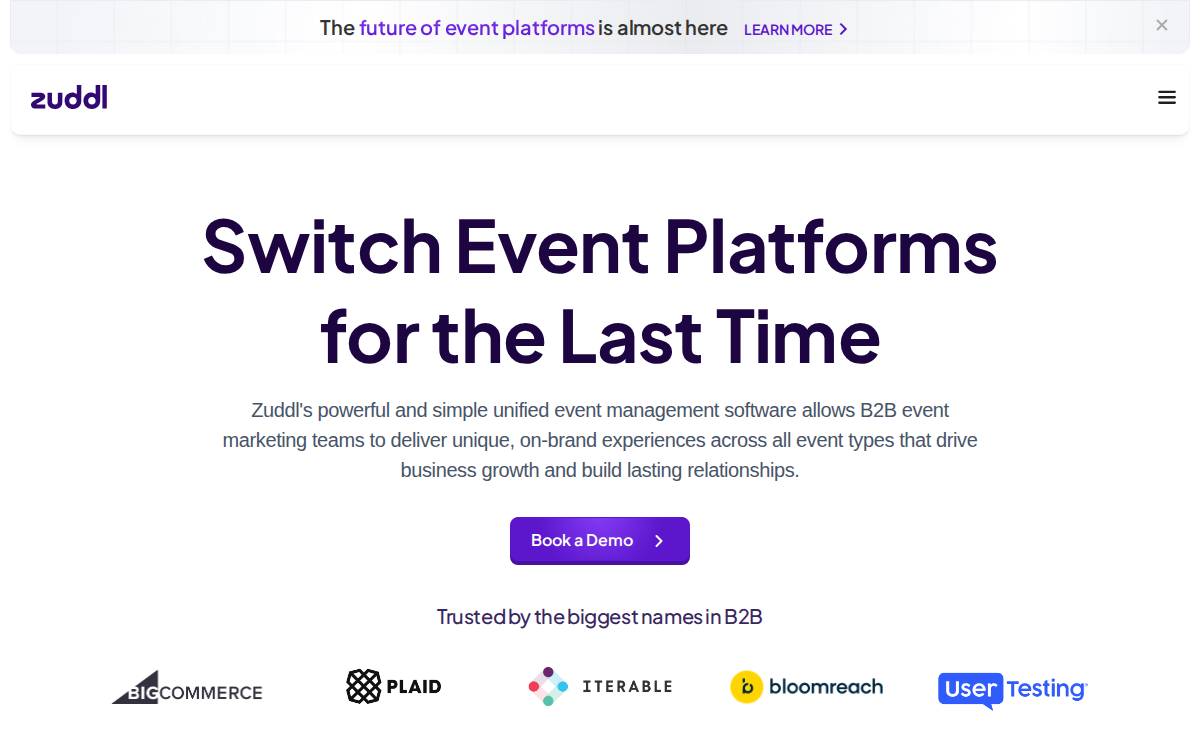 Zuddl website preview