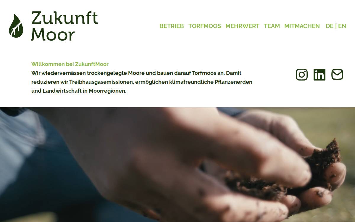 ZukunftMoor website preview