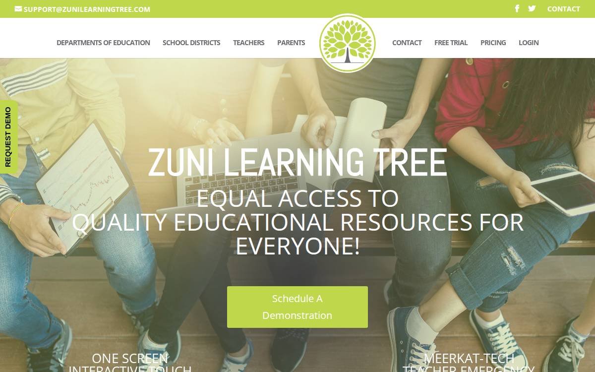 Zuni Learning Tree website preview