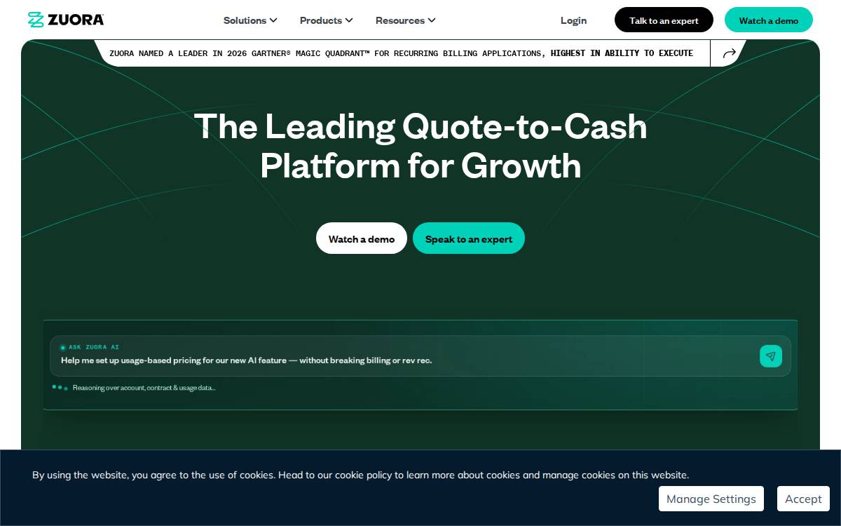 Zuora website preview