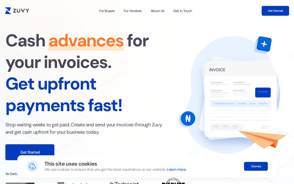 Zuvy website preview