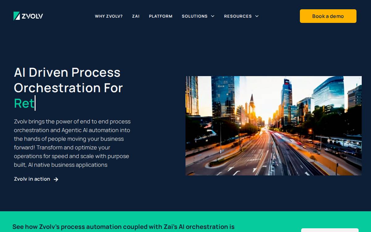 Zvolv Enterprise AI website preview