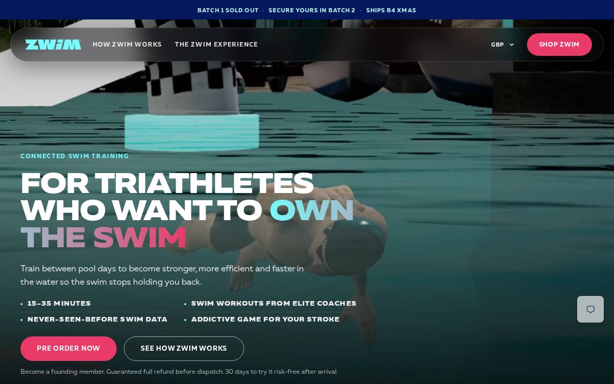 Zwim website preview