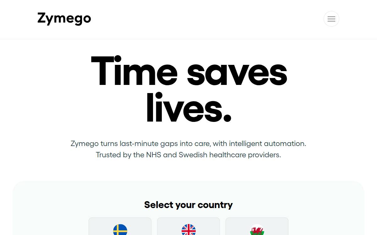 Zymego website preview