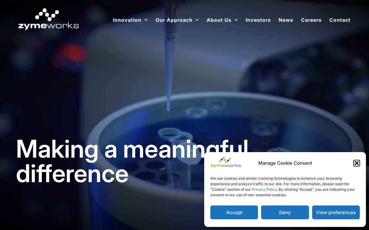 Zymeworks website preview