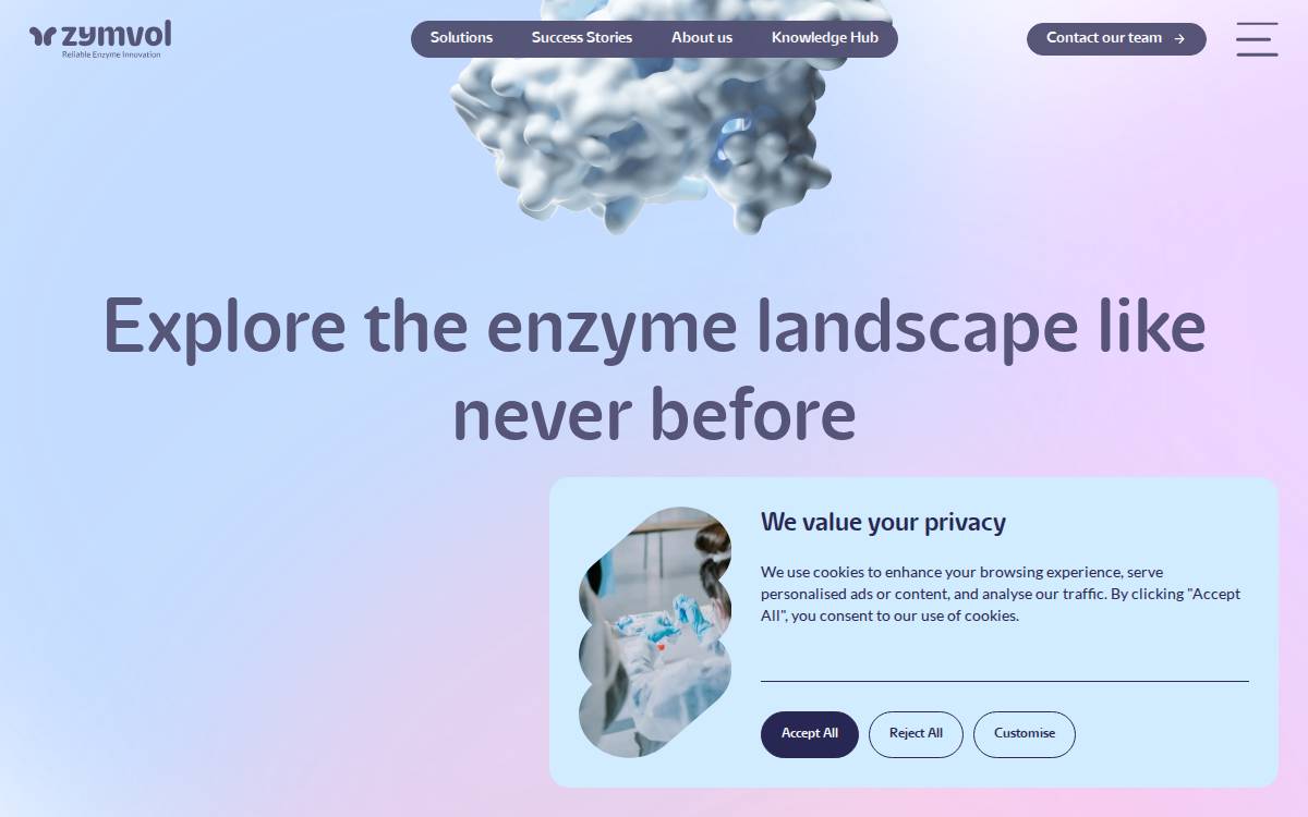 Zymvol website preview