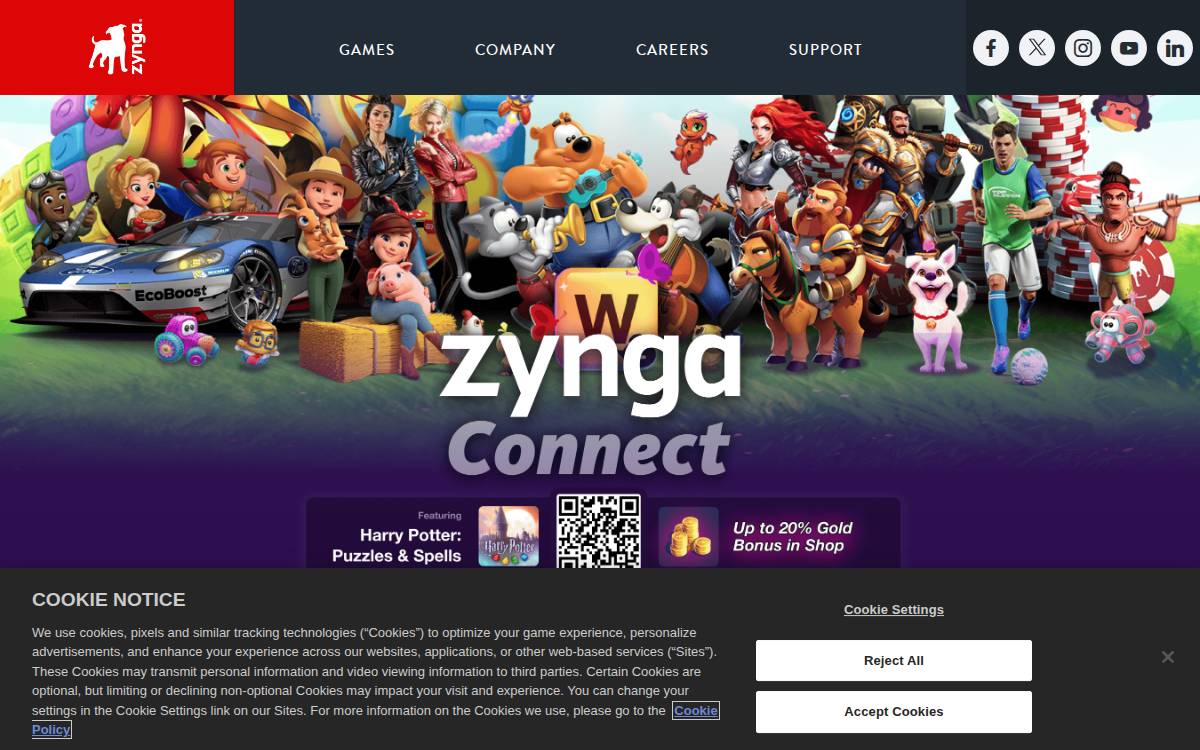 Zynga website preview