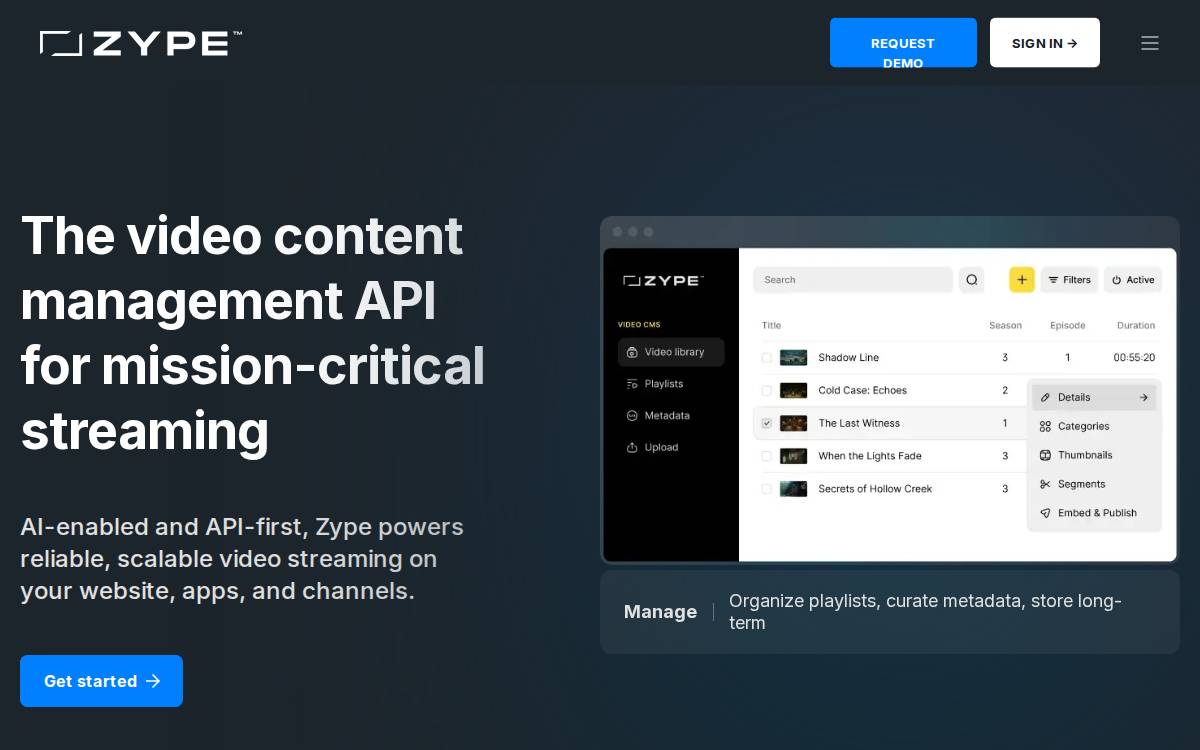 Zype website preview