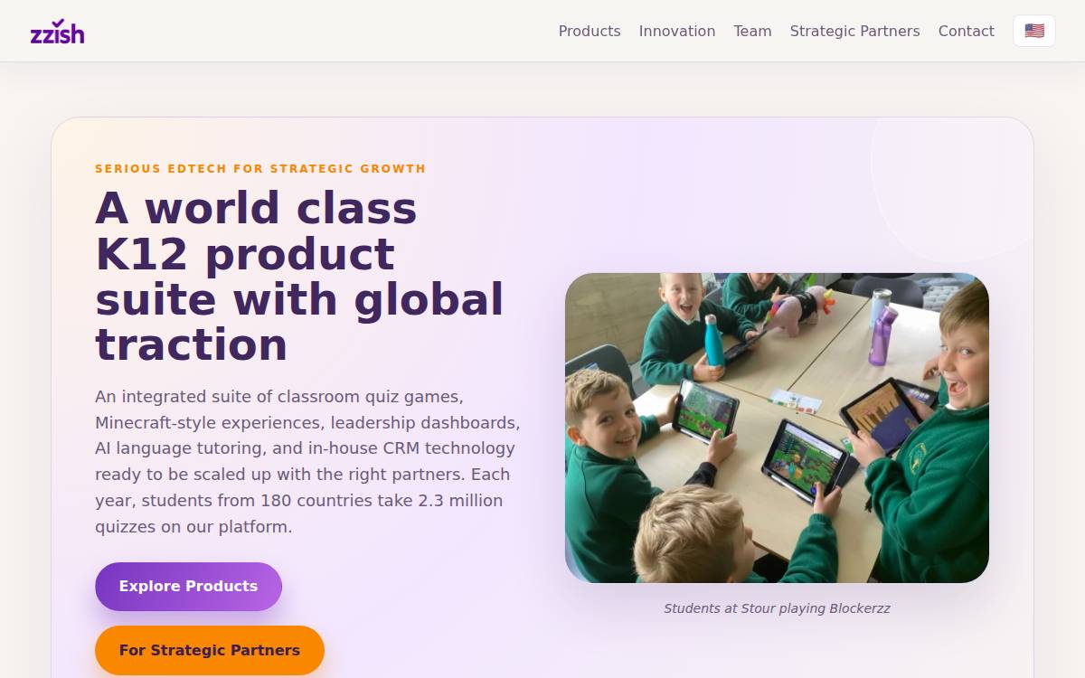 Zzish website preview